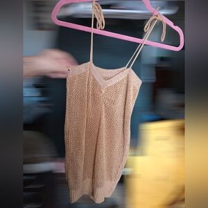Becky Crochet Mesh Knit Tank Top